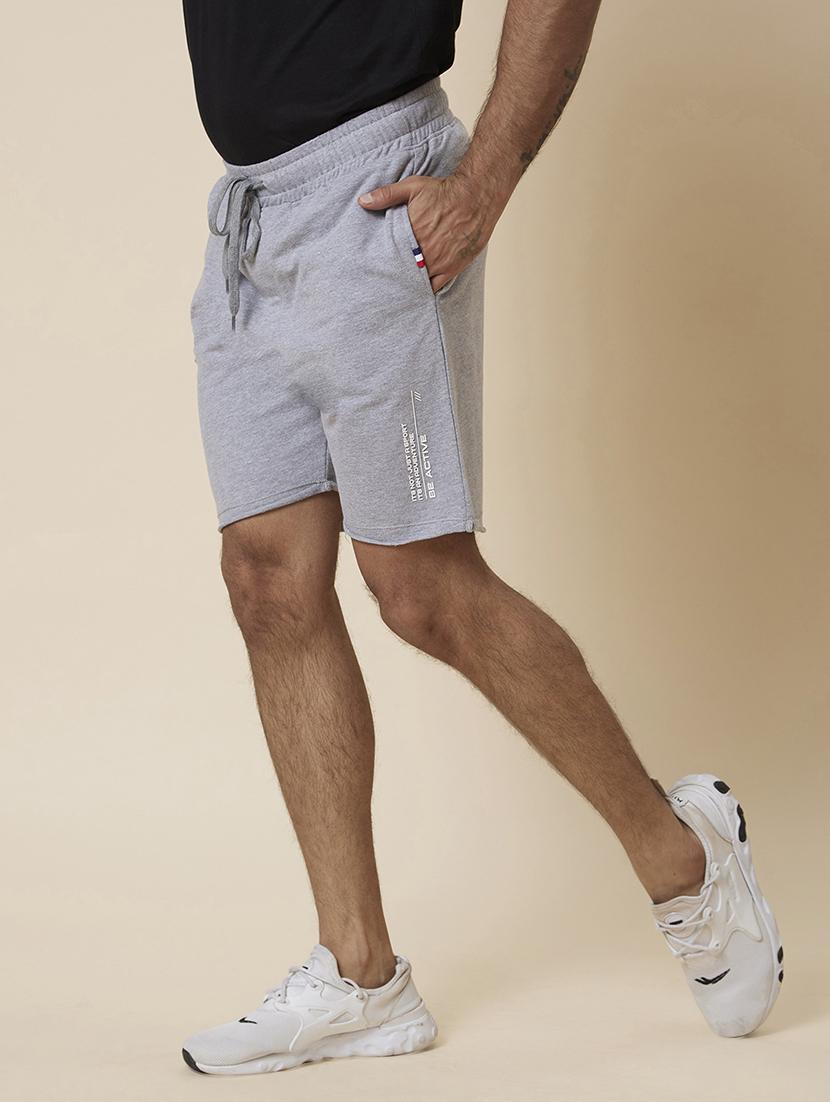 grey solid regular fit sports shorts - 19782557 -  Standard Image - 1