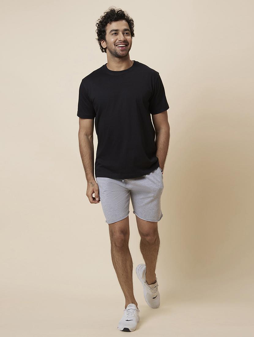 grey solid regular fit sports shorts - 19782557 - Standard Image - 4