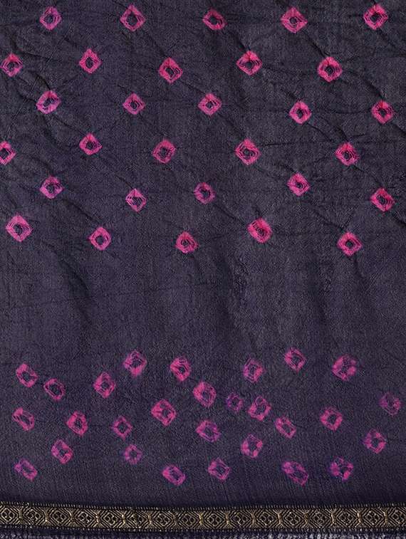 women's bandhani blue colored saree with blouse - 19782635 - Standard Image - 4