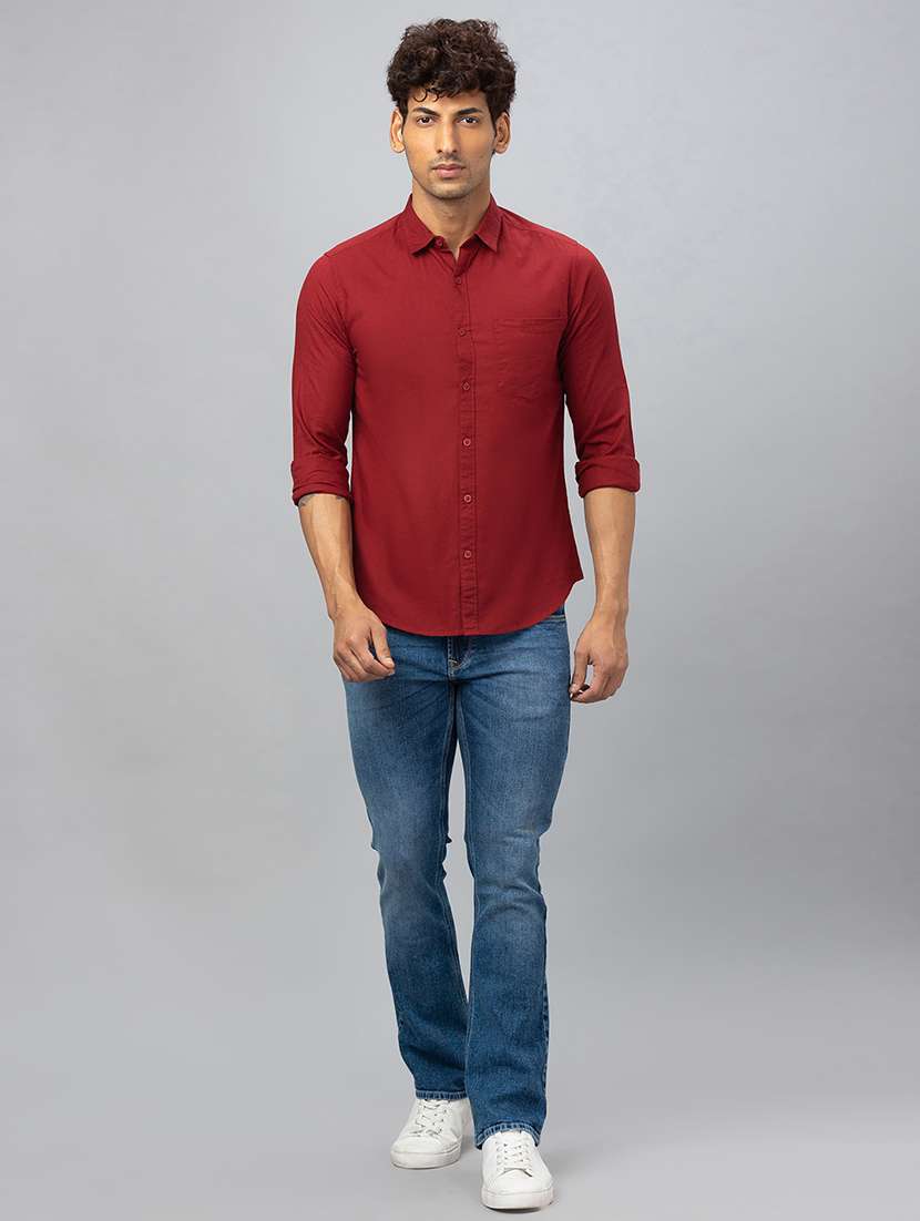men solid cotton casual shirt - 19782646 -  Standard Image - 4