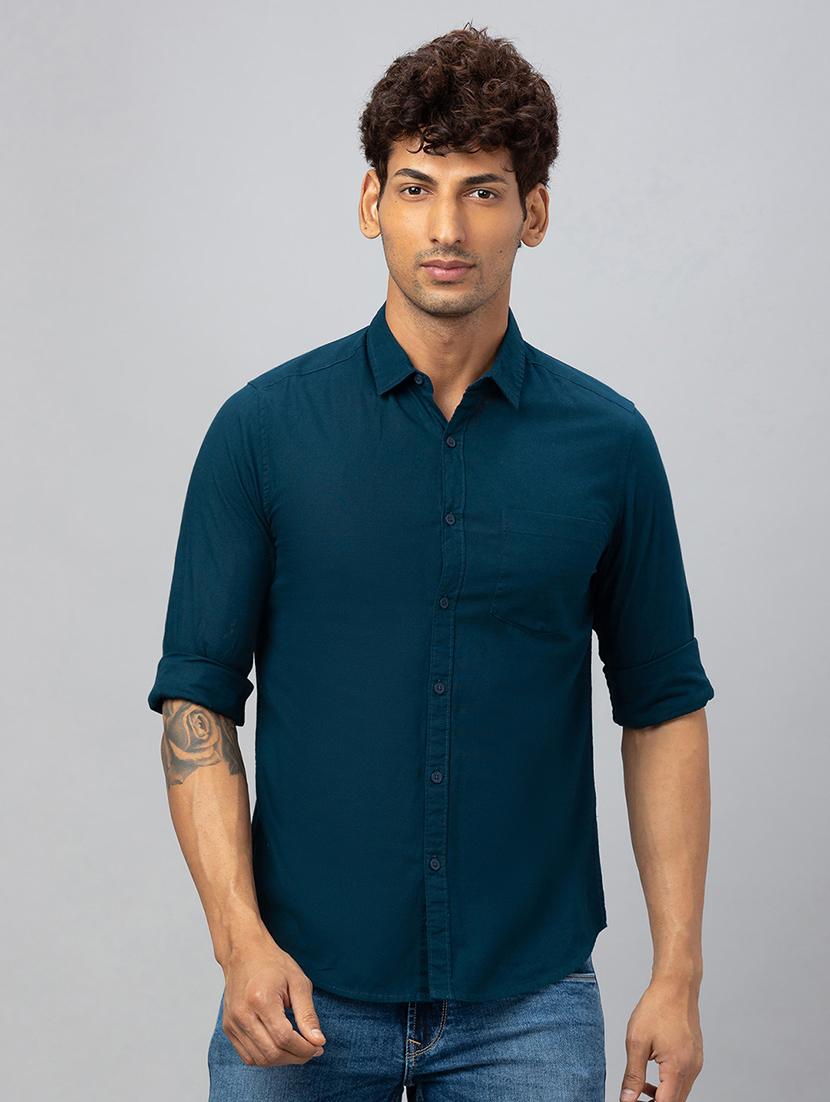men solid cotton casual shirt - 19782669 - Zoom Image - 0