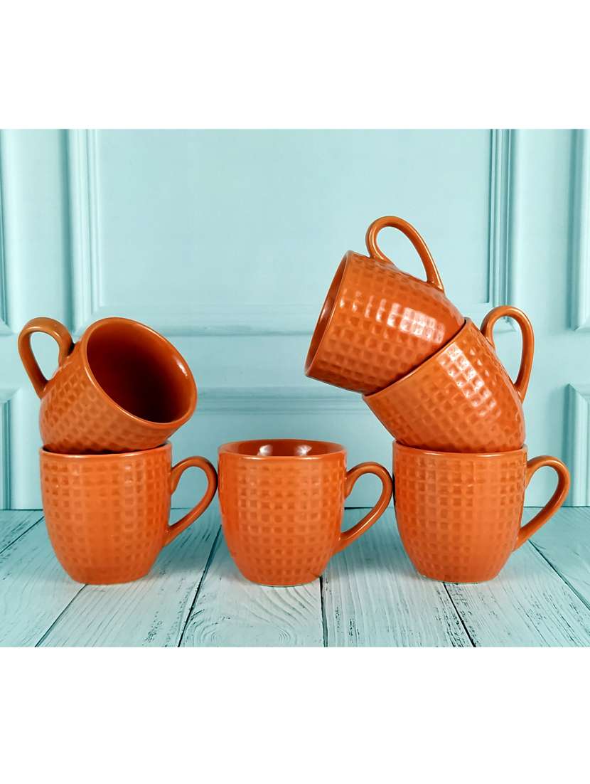 moody panda large & vibrant set of 6 cups | cup set | stoneware