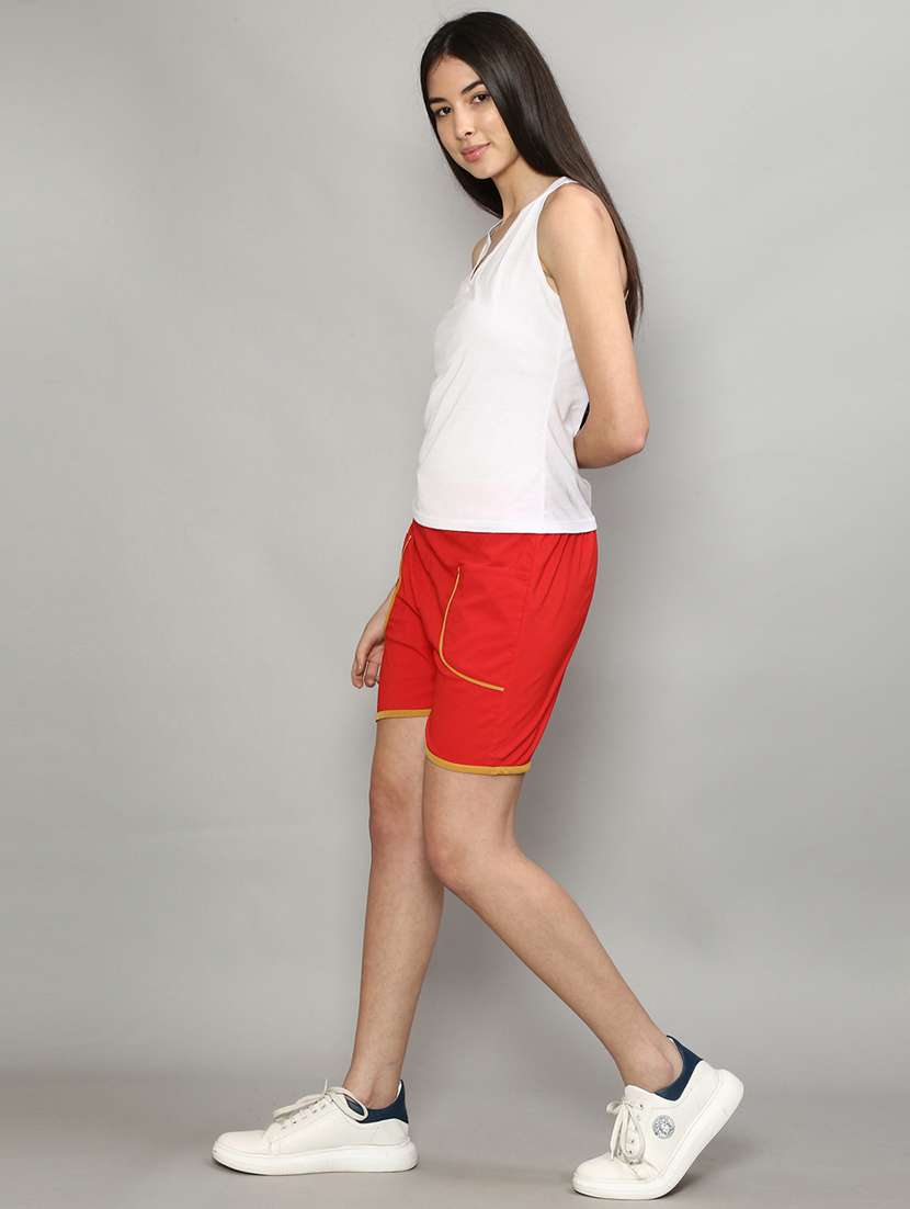 mid rise solid regular shorts - 19783605 -  Standard Image - 4