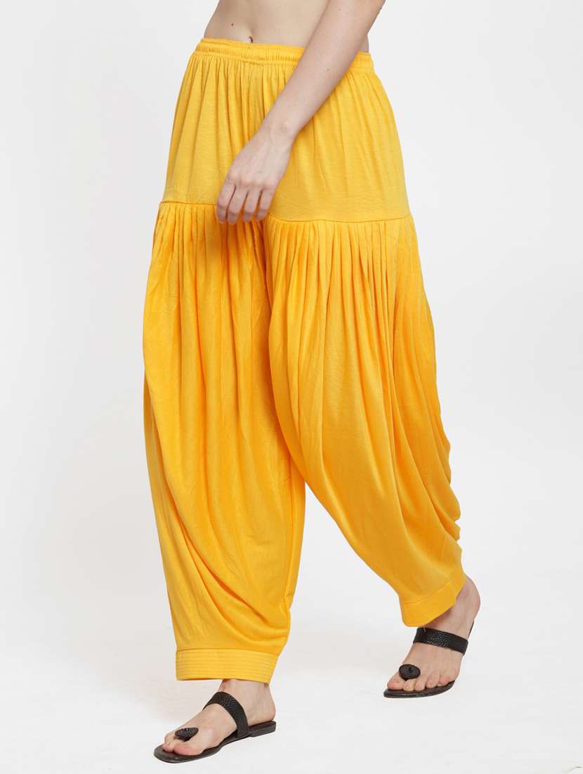 yellow viscose patiyala salwars - 19783662 -  Standard Image - 1