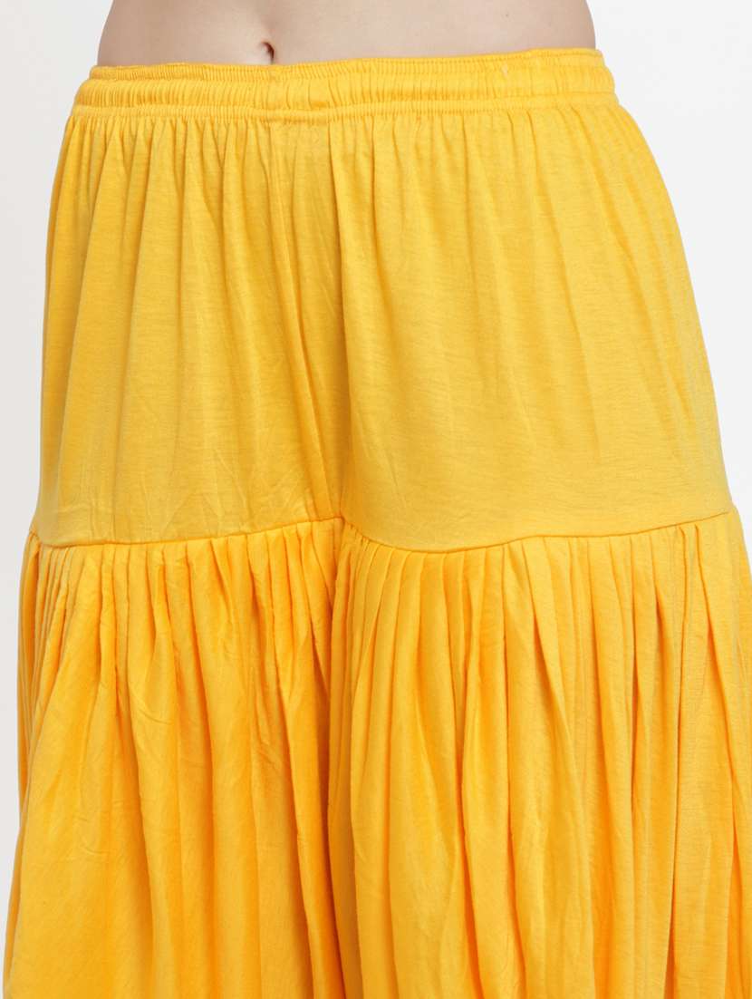 yellow viscose patiyala salwars - 19783662 -  Standard Image - 4