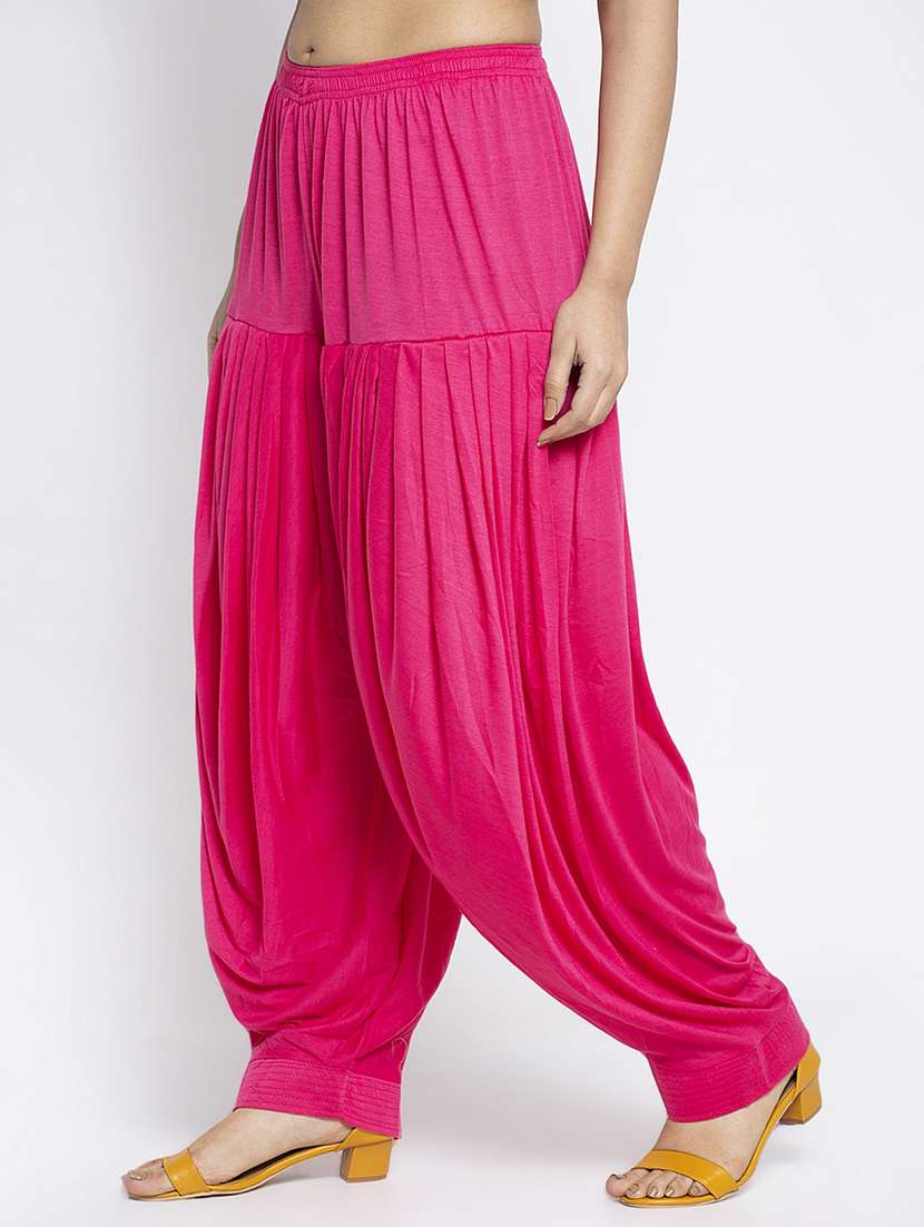 pink viscose patiyala salwars - 19783663 -  Standard Image - 1