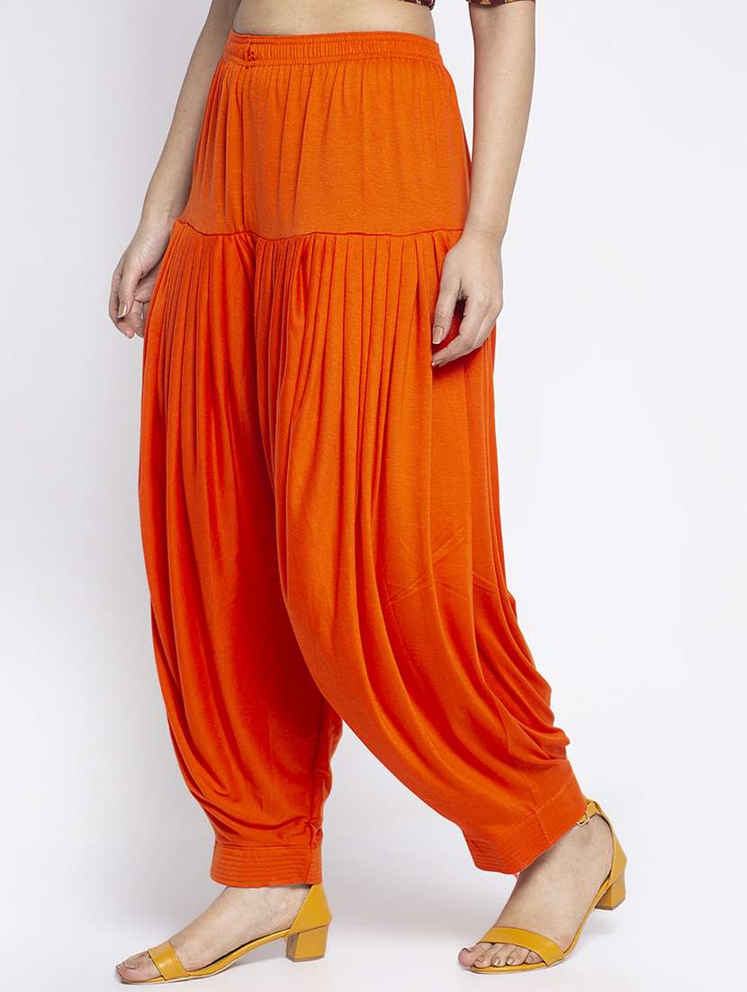 orange viscose patiyala salwars - 19783664 -  Standard Image - 1