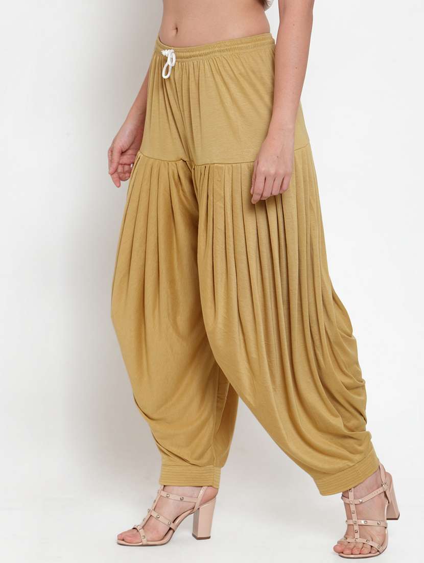 beige viscose patiyala salwars - 19783665 -  Standard Image - 1