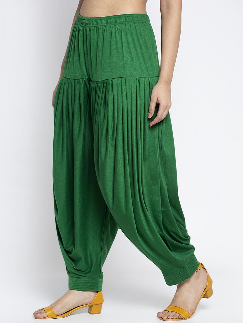 green viscose patiyala salwars - 19783667 - Standard Image - 1