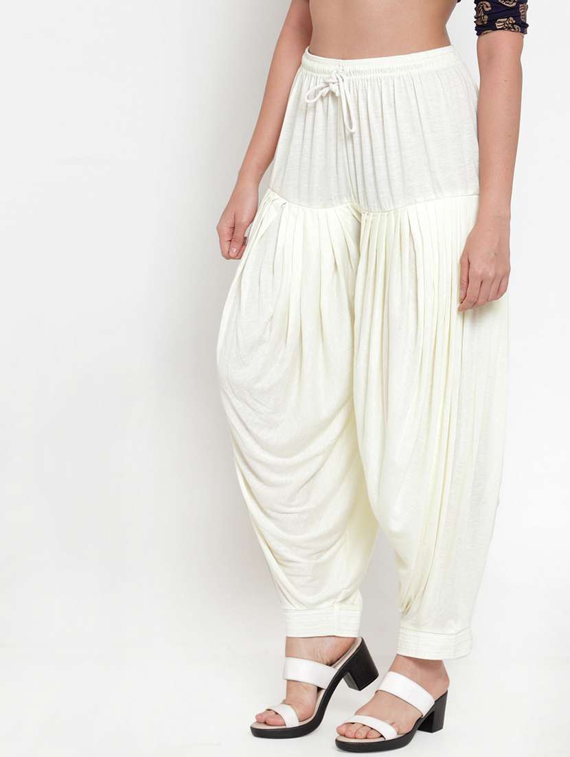 white viscose patiyala salwars - 19783677 - Standard Image - 1