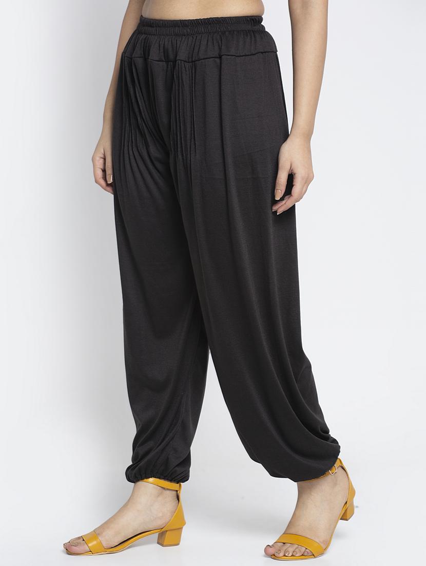 black viscose harem salwars - 19783680 -  Standard Image - 1