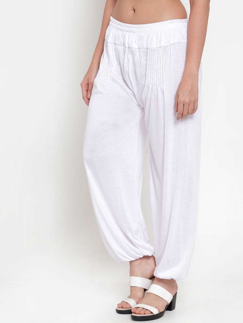 white viscose harem salwars - 19783681 -  Standard Image - 1