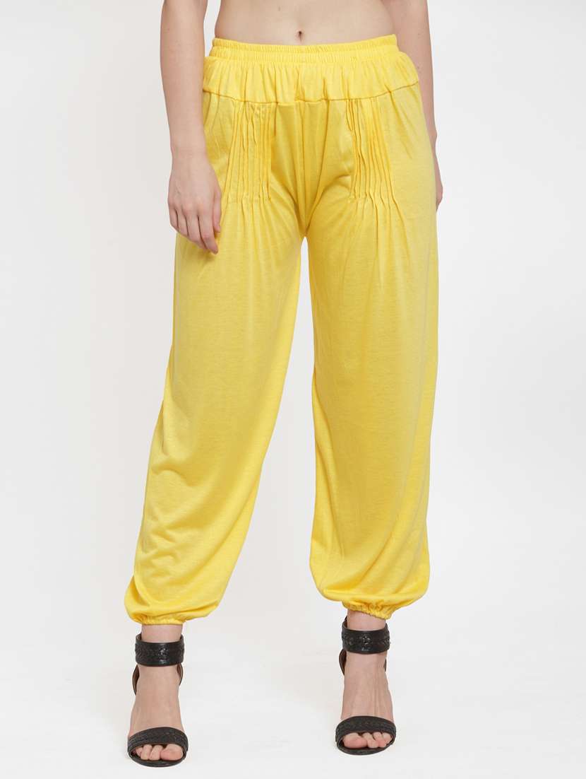 yellow viscose harem salwars - 19783683 - Zoom Image - 0
