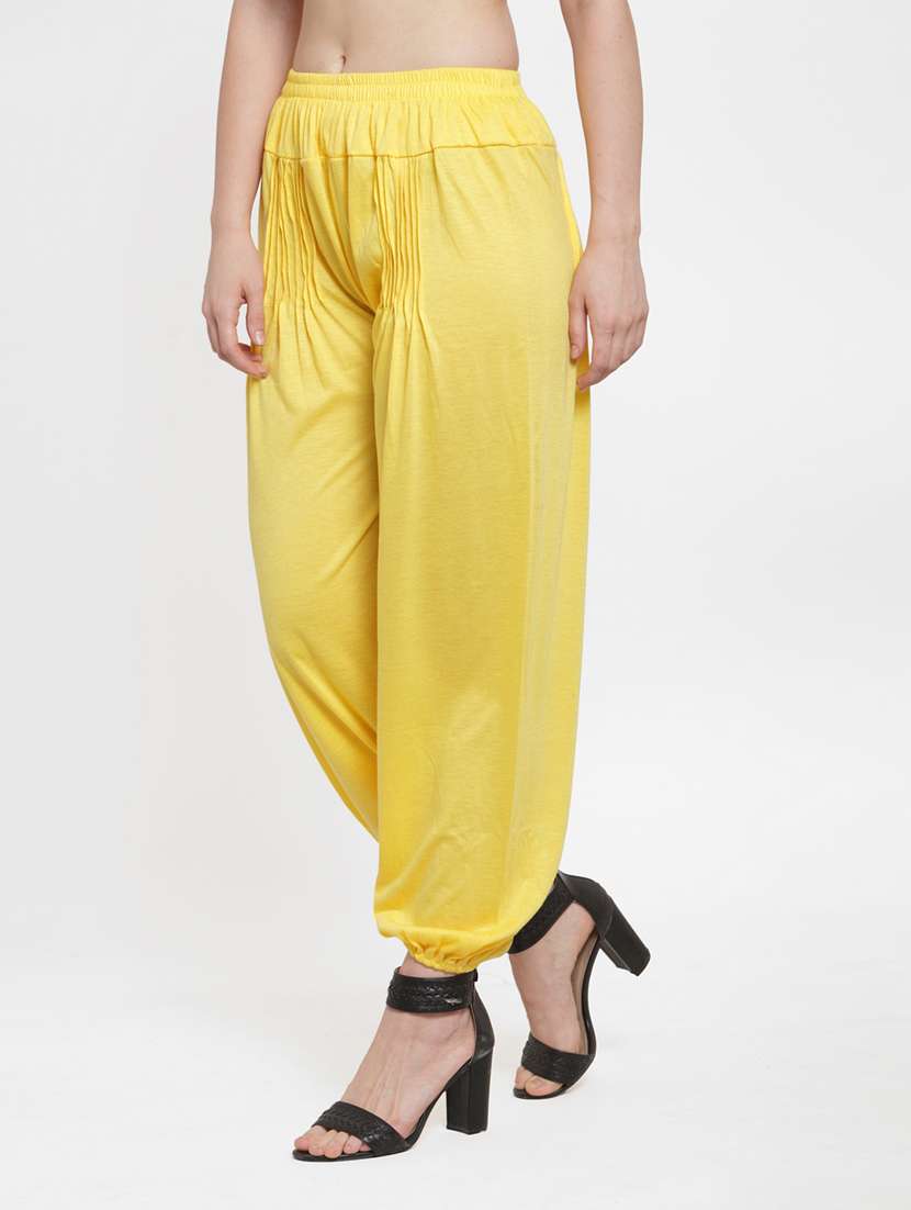 yellow viscose harem salwars - 19783683 - Standard Image - 1