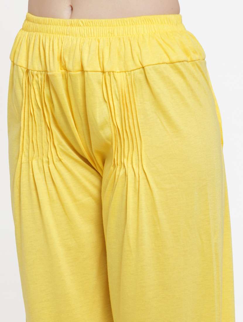 yellow viscose harem salwars - 19783683 - Standard Image - 4