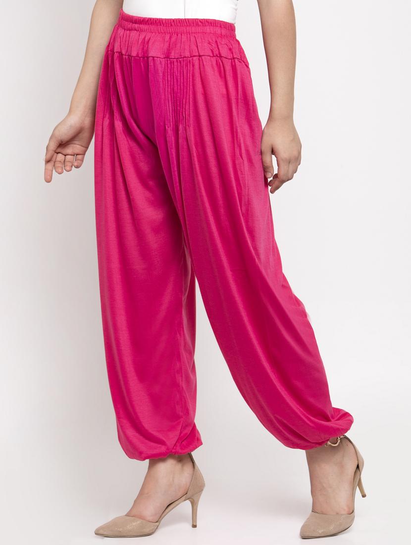 pink viscose harem salwars - 19783684 -  Standard Image - 1