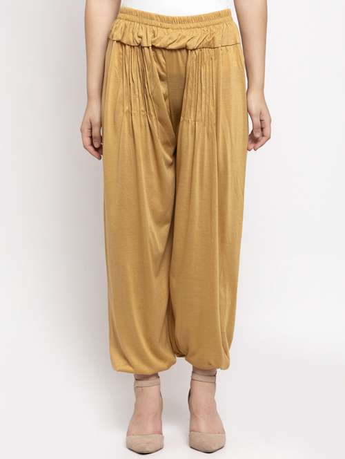 beige viscose harem salwars - 19783685 - Standard Image - 0