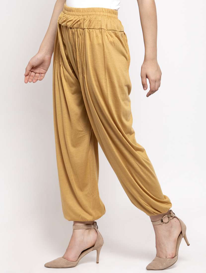 beige viscose harem salwars - 19783685 - Standard Image - 1