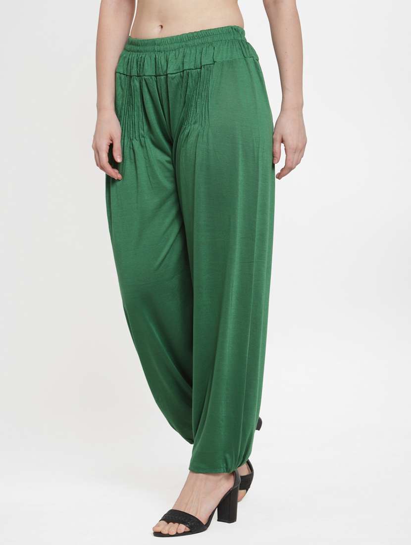 green viscose harem salwars - 19783687 -  Standard Image - 1