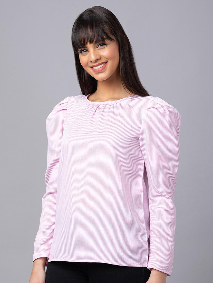 women pink polyester regular top - 19783697 -  Standard Image - 1