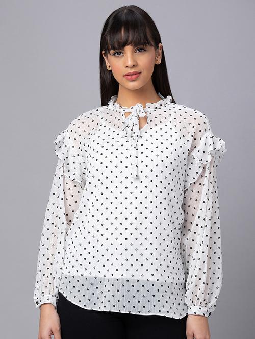 women white polyester regular top - 19783703 - Standard Image - 0