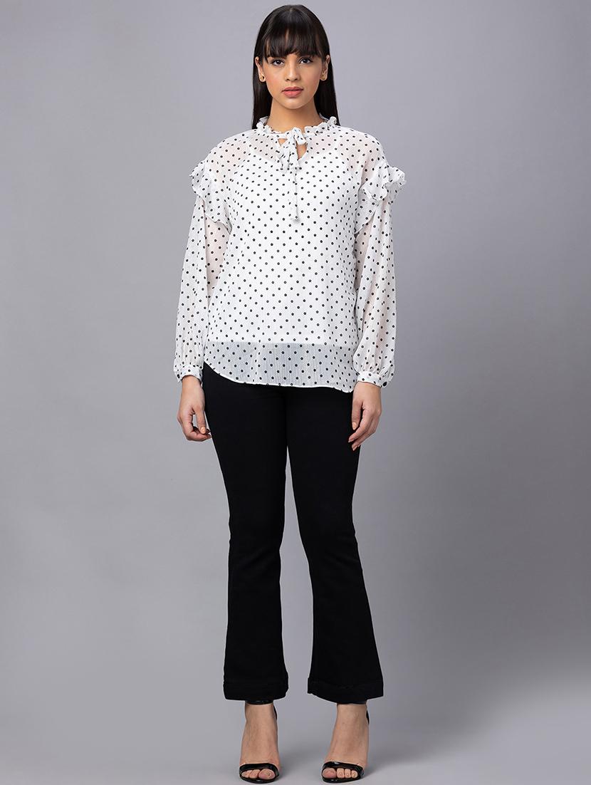 women white polyester regular top - 19783703 - Standard Image - 4