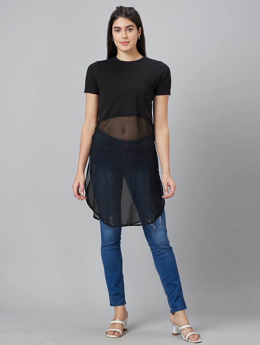 women black polyester regular top - 19783718 - Standard Image - 4