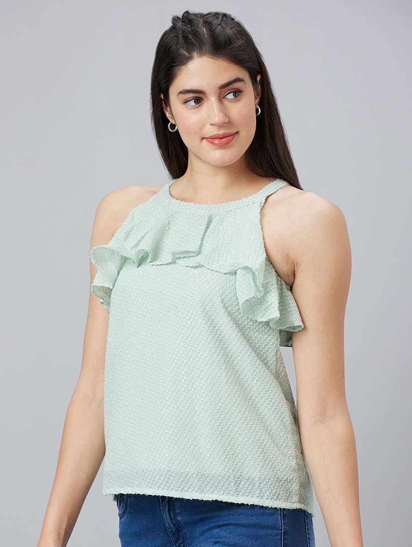women green polyester regular top - 19783725 -  Standard Image - 1