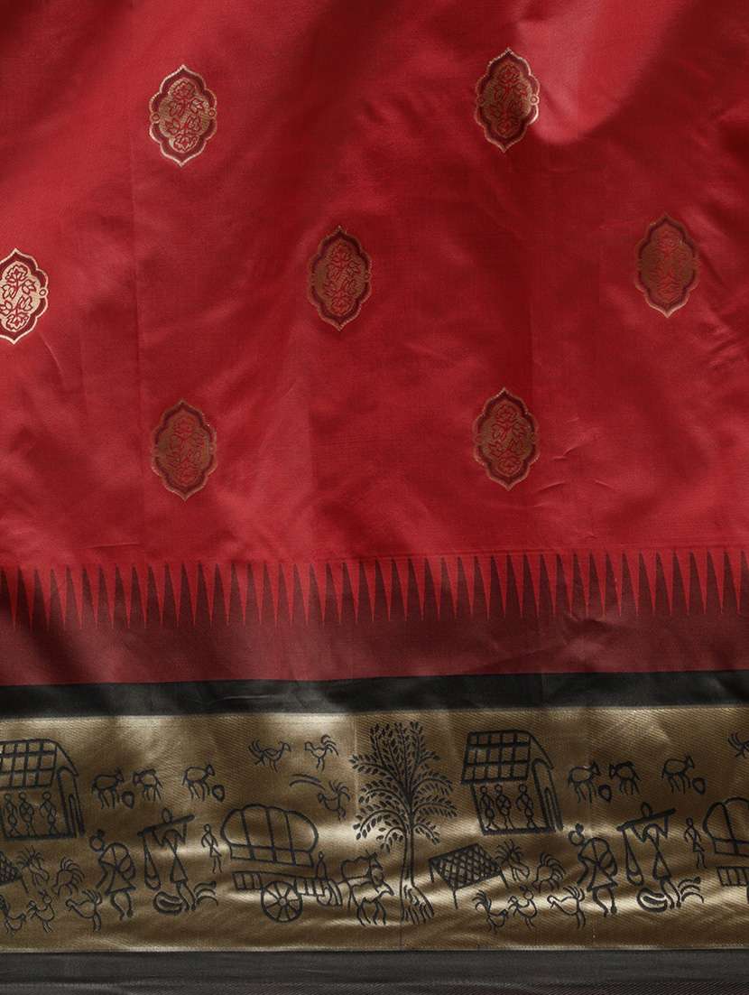 women's bordered royal blue colored saree with blouse - 19783918 -  Standard Image - 4