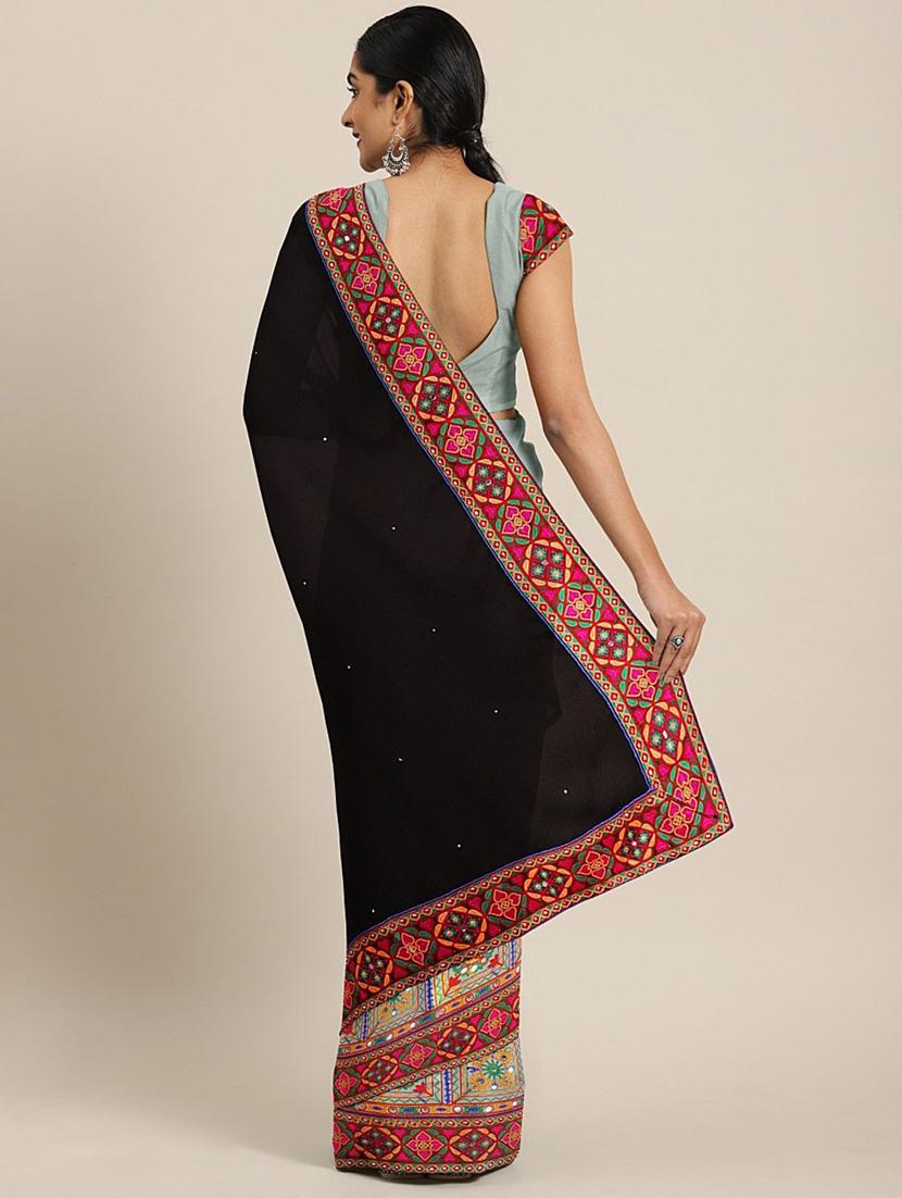self designed half and half embroidered saree with blouse - 19783935 - Standard Image - 1