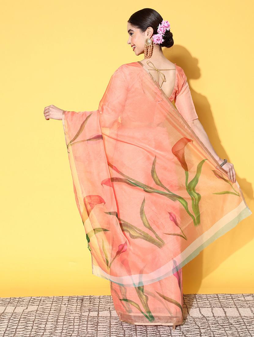 floral printed saree - 19784117 - Standard Image - 1