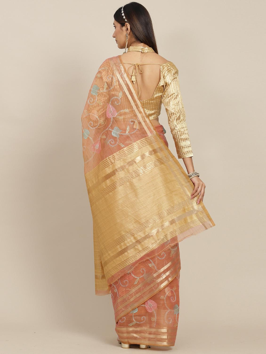 women's self design orange colored saree - 19784174 -  Standard Image - 1
