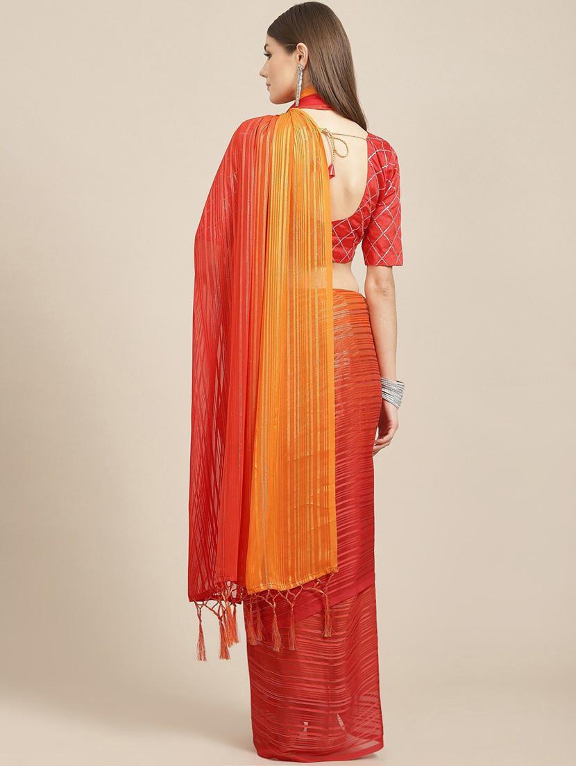 women's self design orange colored saree - 19784502 - Standard Image - 1