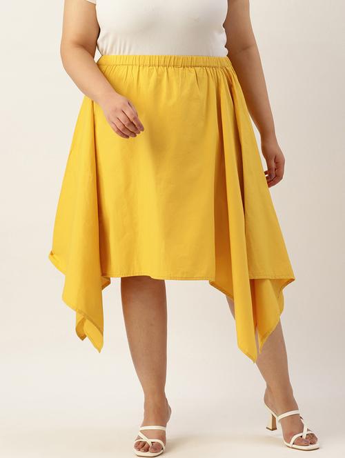 women solid high rise asymmetric skirt - 19784662 -  Standard Image - 0