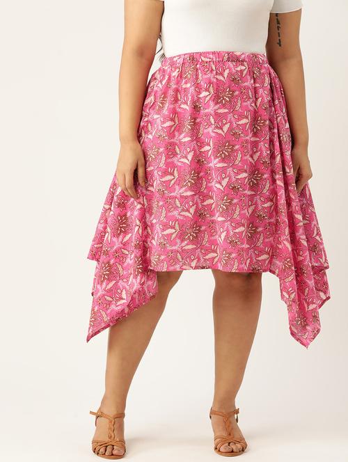 women printed high rise asymmetric skirt - 19784665 - Standard Image - 0