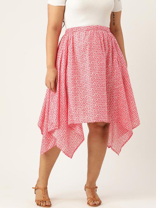 women printed high rise asymmetric skirt - 19784670 -  Standard Image - 0