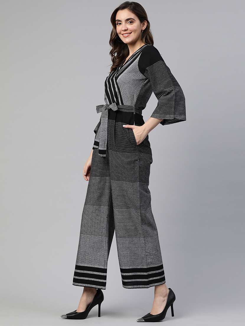 black cotton full leg  jumpsuit - 19784843 -  Standard Image - 1