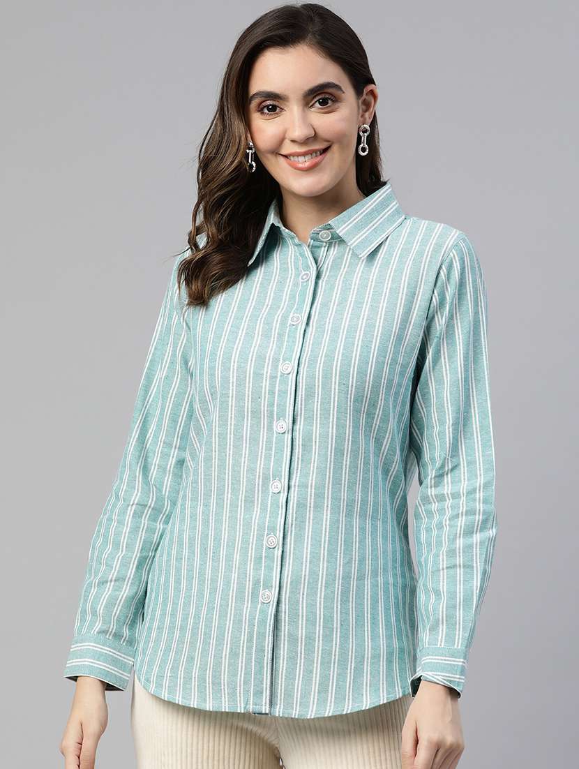 women striped cotton shirt