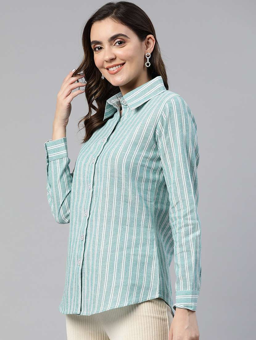 women striped cotton shirt - 19784865 - Standard Image - 1
