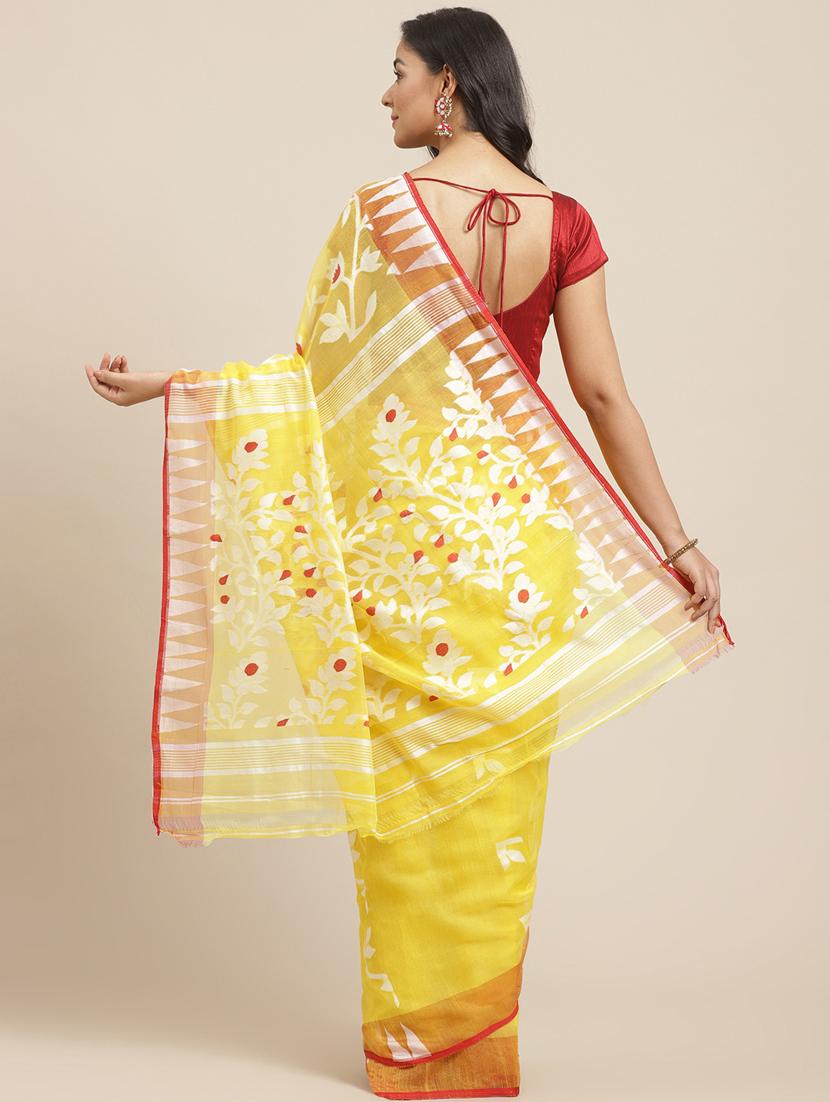 self design jamdani saree with blouse - 19784920 -  Standard Image - 1
