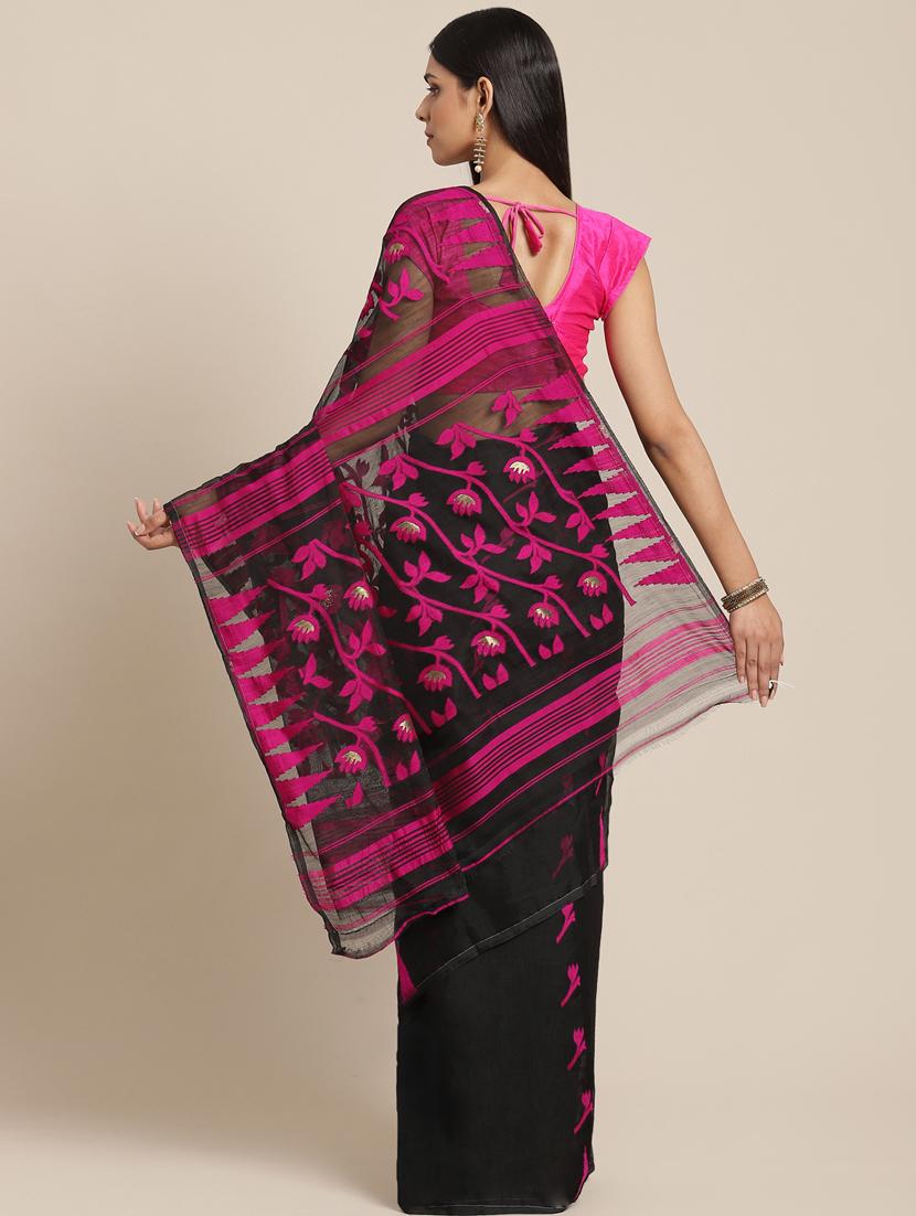 self design jamdani saree with blouse - 19785013 - Standard Image - 1