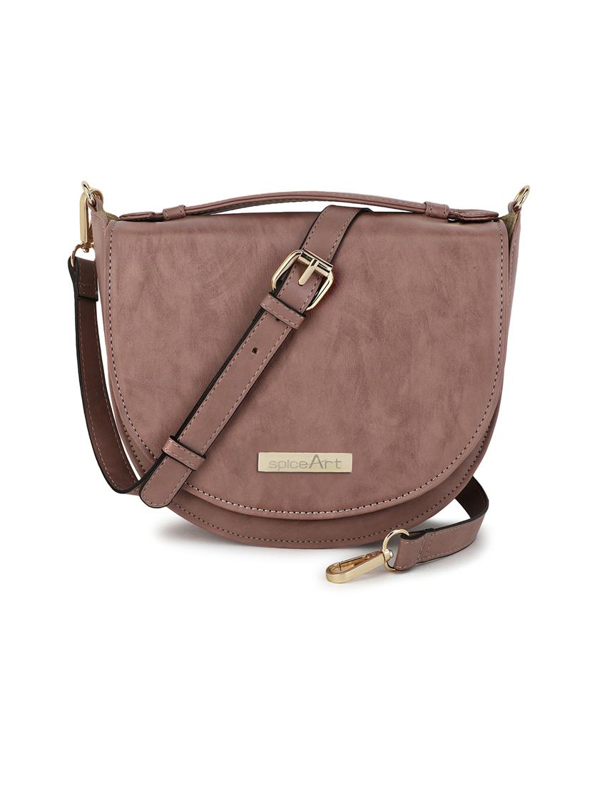 pink leatherette (pu) sling bag - 19785299 -  Zoom Image - 0
