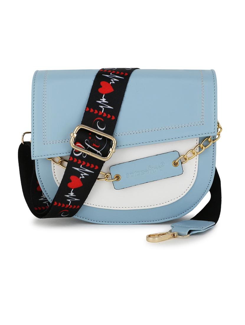 blue leatherette (pu) sling bag - 19785301 -  Zoom Image - 0