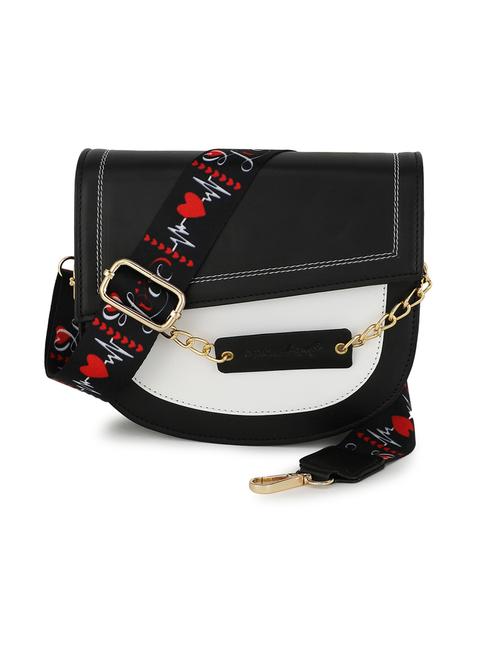 black leatherette (pu) sling bag - 19785302 -  Standard Image - 0