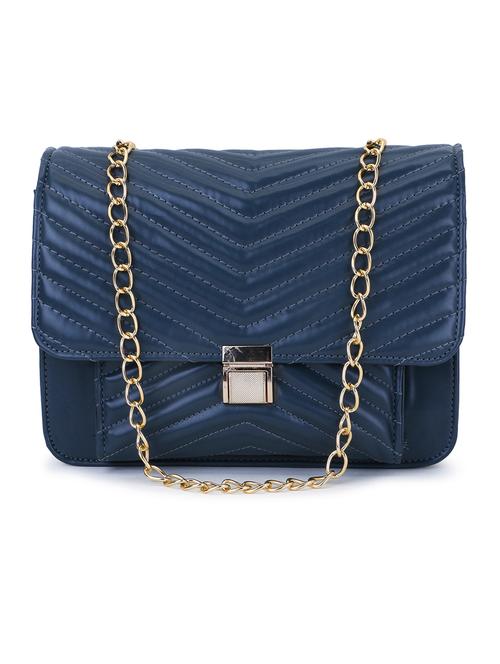 blue leatherette (pu) sling bag - 19785304 -  Standard Image - 0