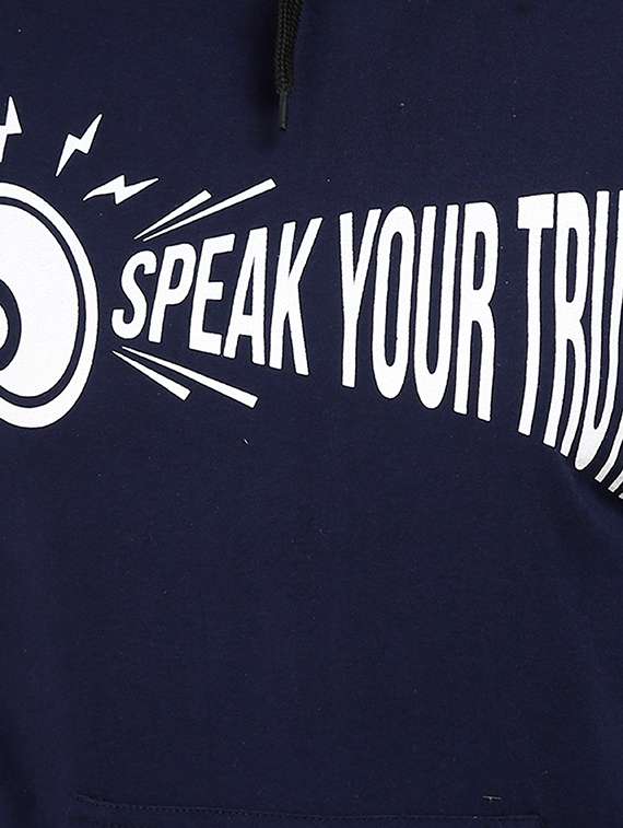 navy blue printed hooded neck zipper sweatshirt - 19785460 - Standard Image - 4