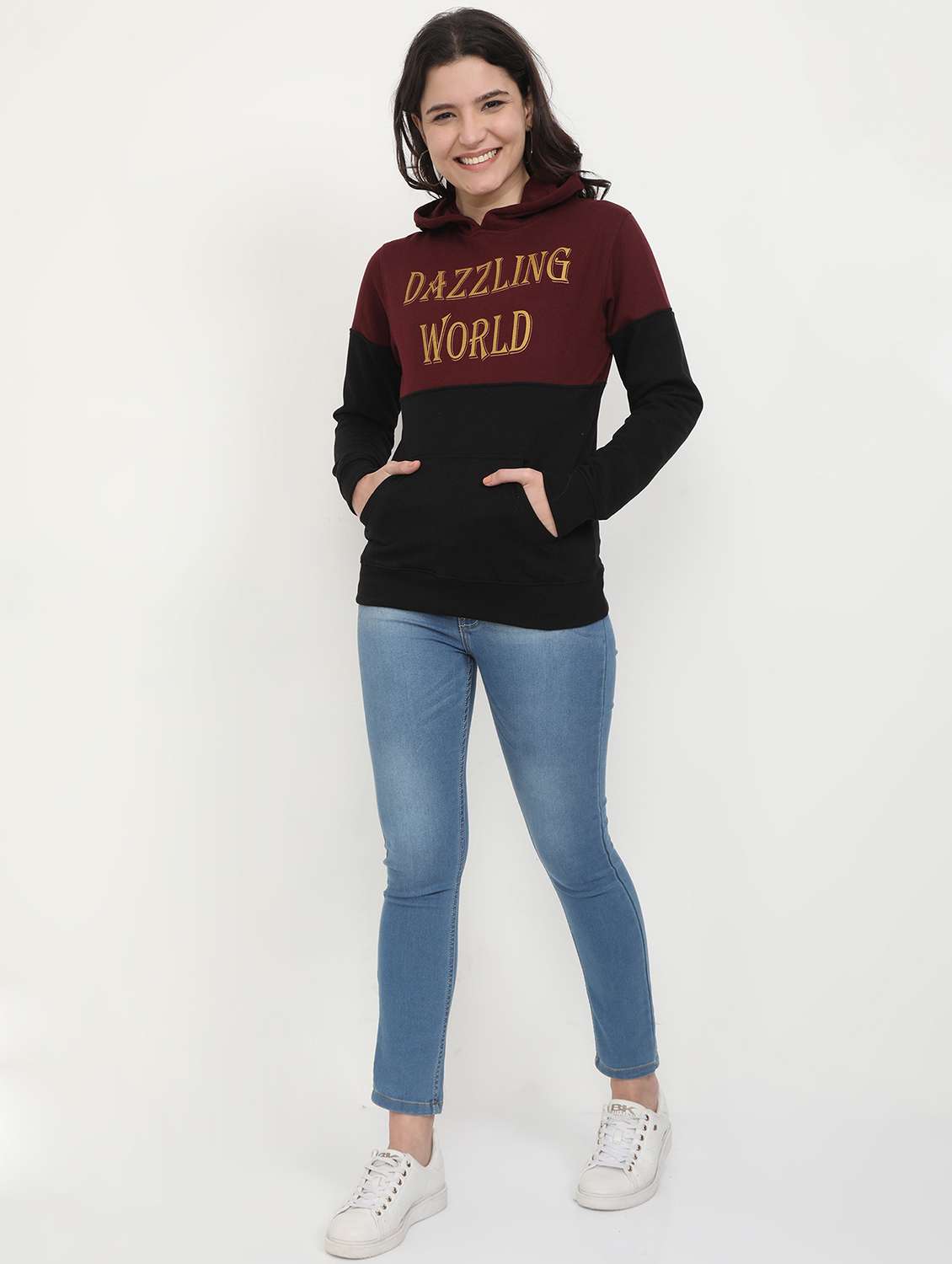 color block hoodies regular sweatshirt - 19785507 -  Standard Image - 4