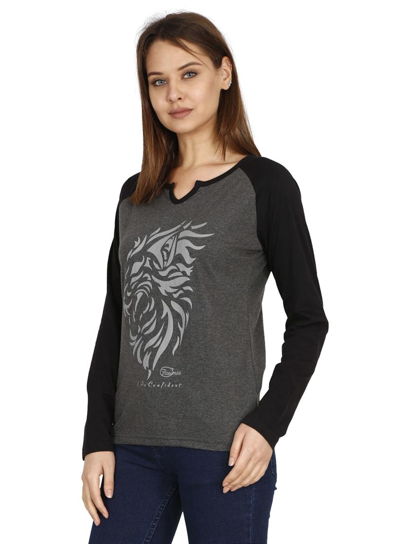 notch neck printed regular tees - 19785709 - Standard Image - 1