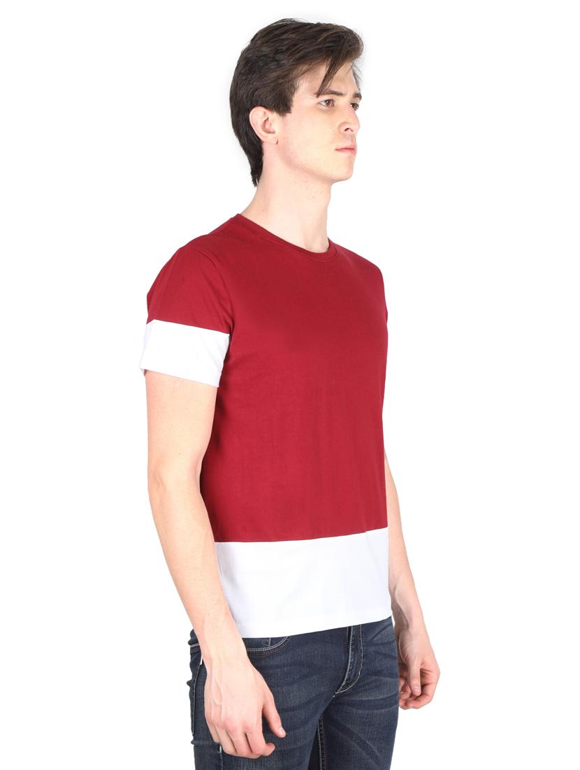 round neck color block regular t-shirt - 19786206 - Standard Image - 1