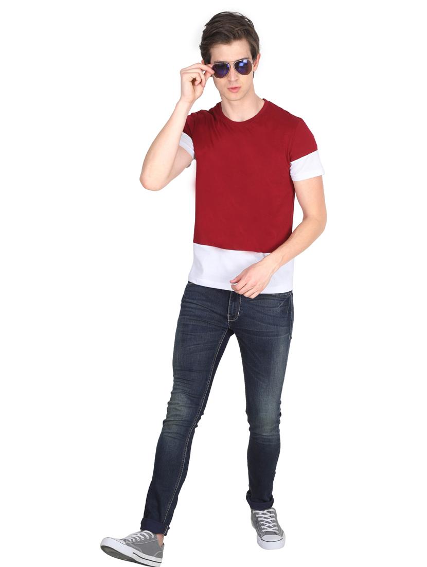 round neck color block regular t-shirt - 19786206 - Standard Image - 4